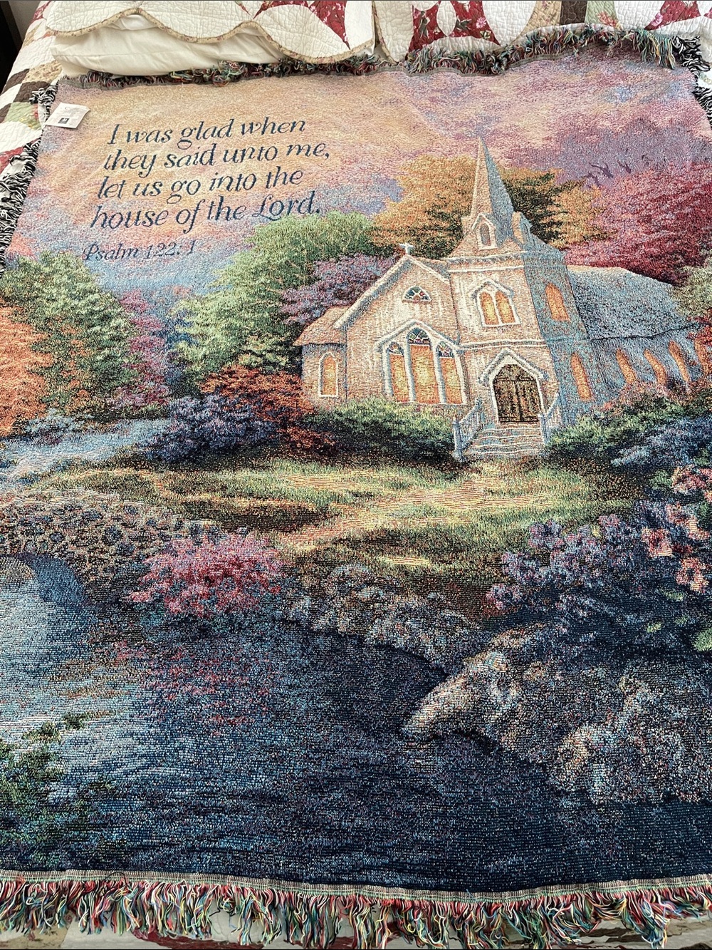 Thomas Kinkade Manual woodworkers & weavers throw New With Tag